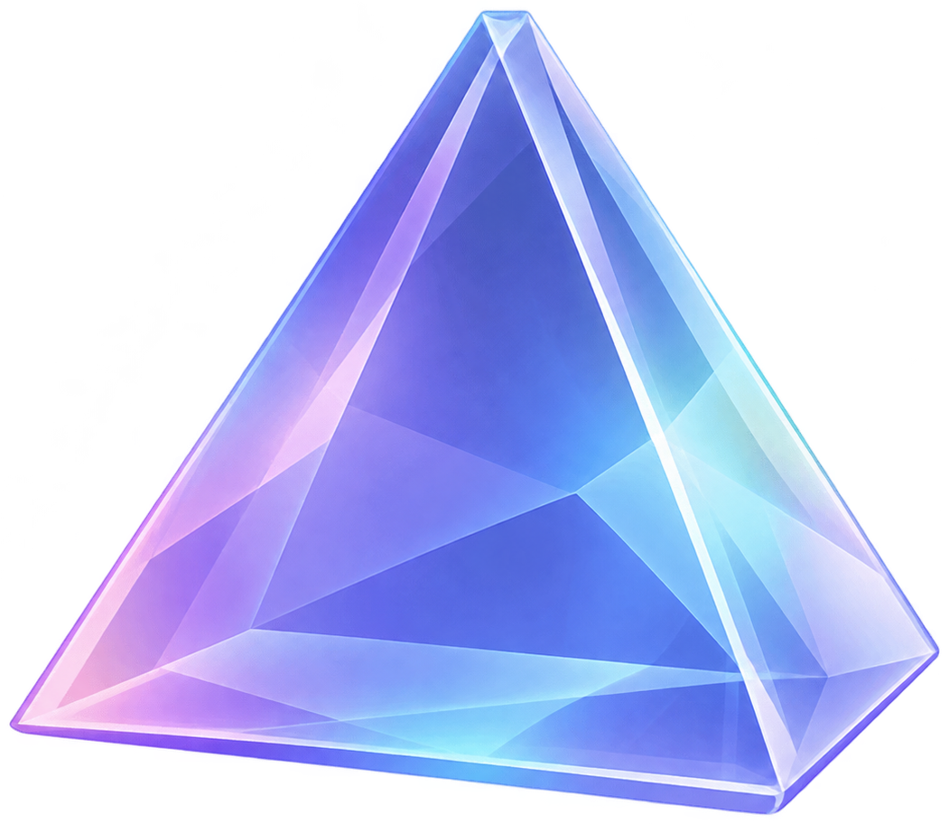 PrismaCoder logo: a glass prism.