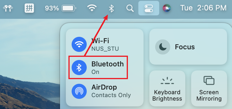 Show Bluetooth