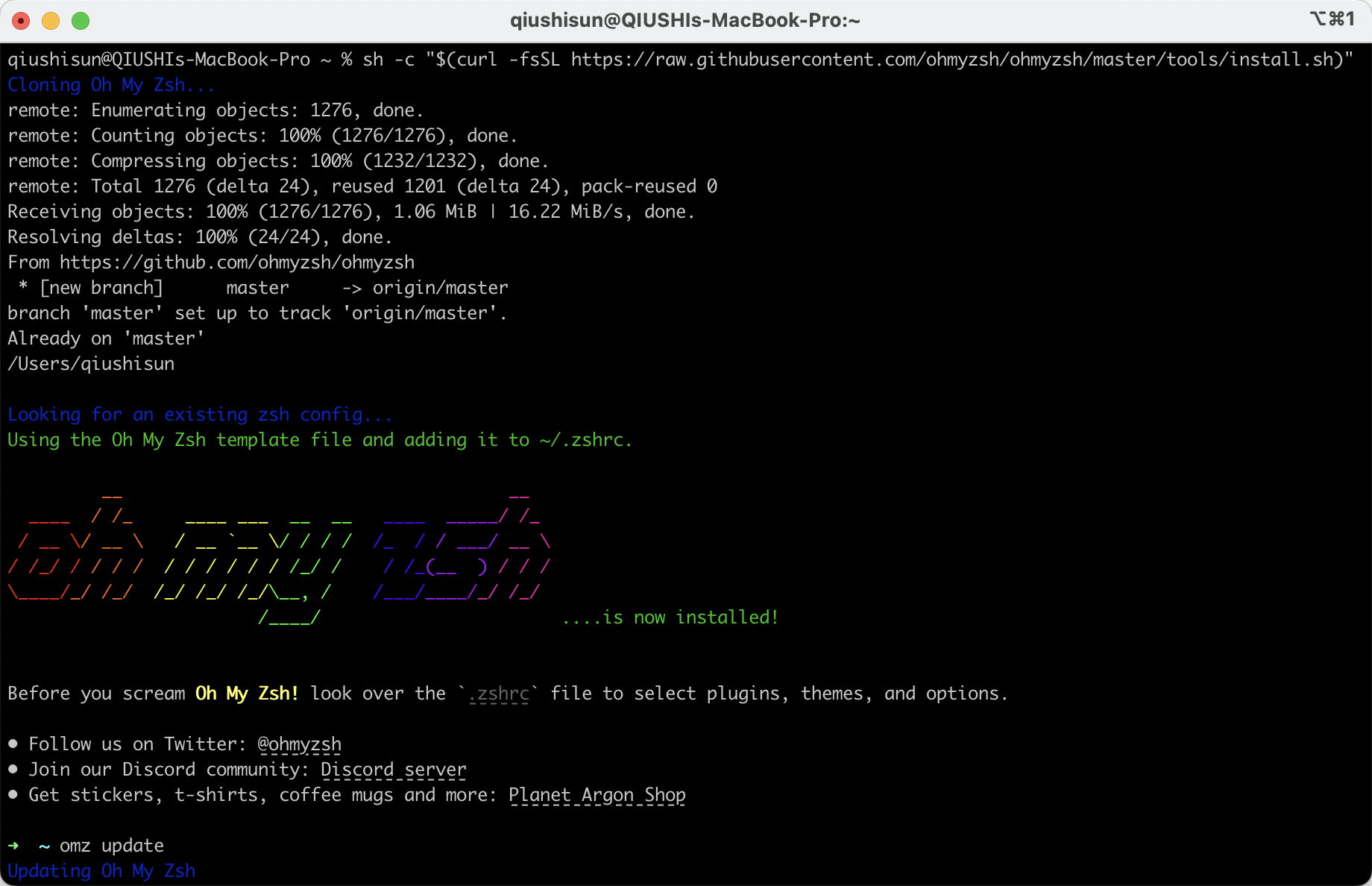 Install Oh My Zsh